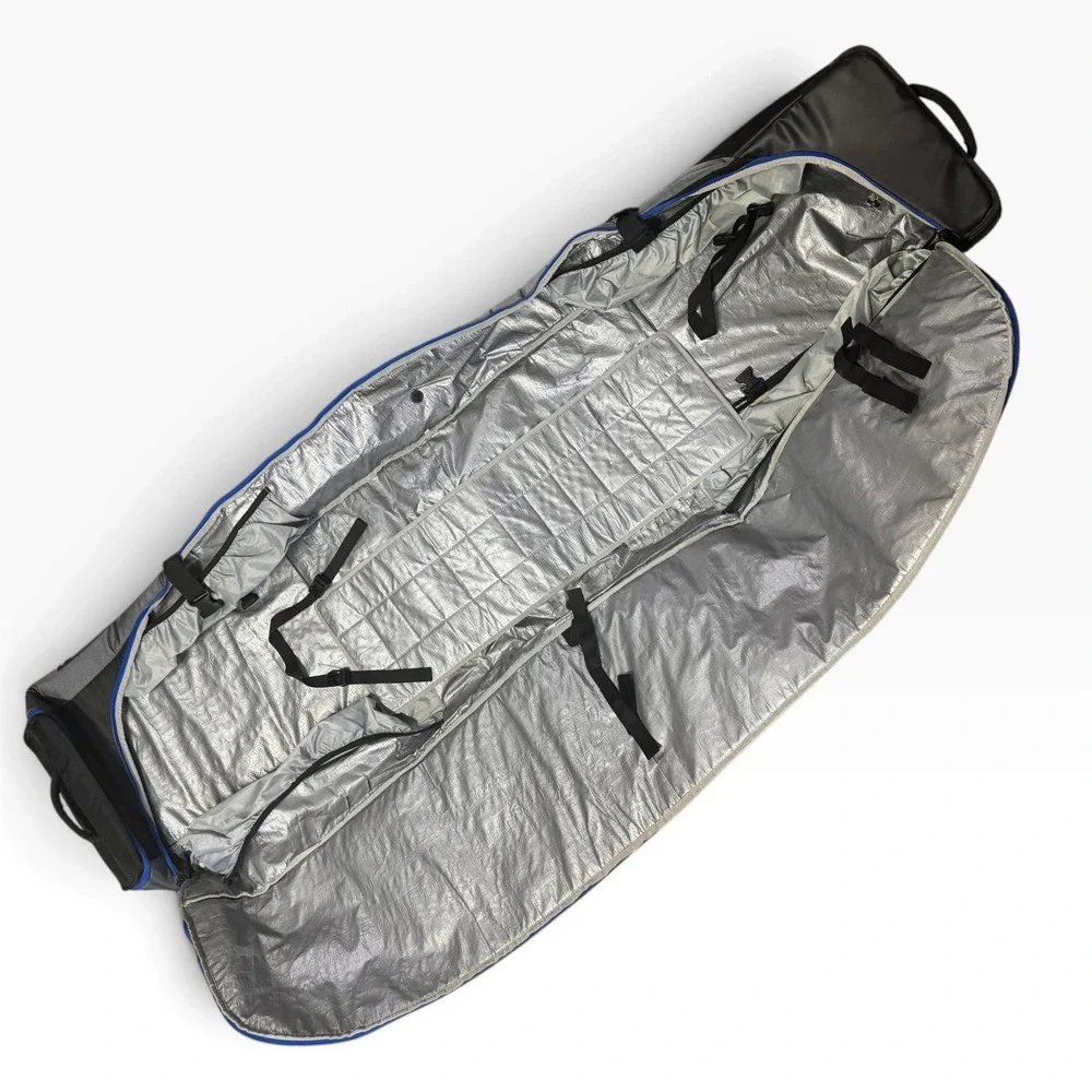 Kulkea Kantaja Wheeled Ski Bag Black Grey Blue Padded Roller Travel Case 190cm